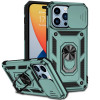 Противоударный чехол Sliding Camshield для iPhone 14 Pro Max - зеленый