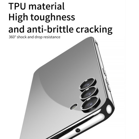 Противоударный чехол GKK Plating Transparent TPU для Samsung Galaxy S24+ - черный