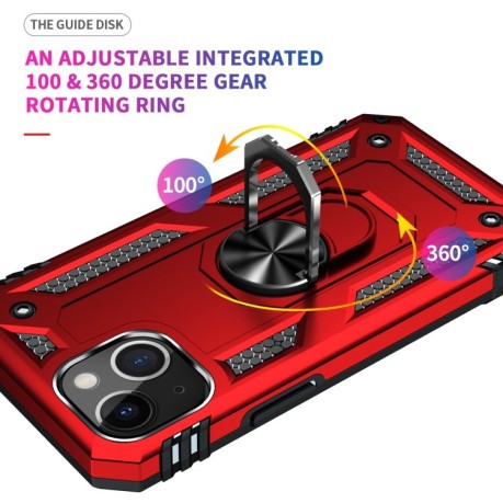 Противоударный чехол 360 Degree Rotating Holder на iPhone 13 mini - красный