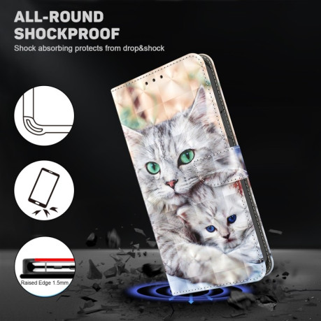 Чехол-книжка 3D Painting для Samsung GalaxyA24 4G/A25 5G - Two Loving Cats
