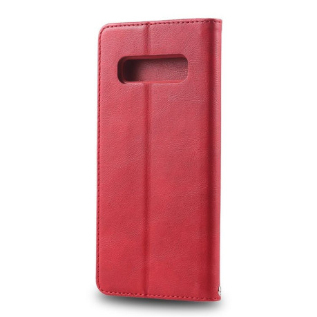 Чехол- книжка Retro Pattern Solid Color на Samsung Galaxy S10+ / S10 Plus- красный