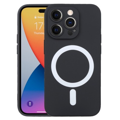 Протиударний чохол Liquid Silicone Full (Magsafe) для iPhone 14 Pro Max - чорний