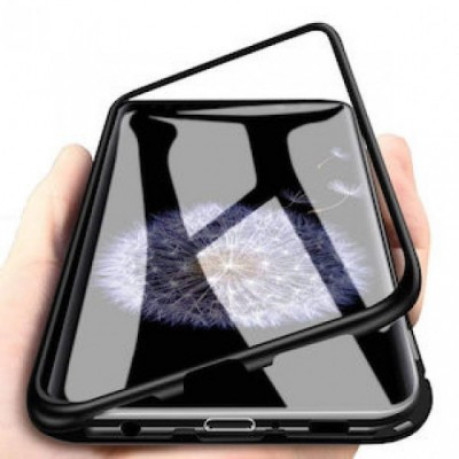 Двусторонний магнитный чехол Magnetic Angular Frame Tempered Glass на Samsung Galaxy S9 - черный