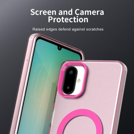Противоударный чехол Candy Magsafe PC Hybrid TPU для Samsung Galaxy F06 5G / M06 5G - красный