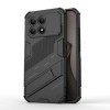 Противоударный чехол Punk Armor с подставкой на Xiaomi Redmi K90 / Poco F8 Pro — чёрный
