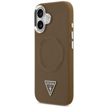 Оригинальный чехол Guess Triangle Logo с MagSafe на iPhone 17 - brown