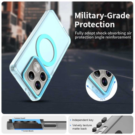Протиударний чохол MagSafe Holder PC Hybrid для Xiaomi 14T Pro - синій