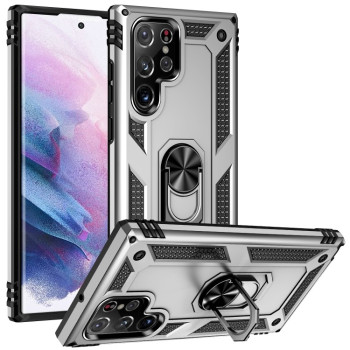 Чохол HMC з поворотним 360 тримачем на Samsung Galaxy S23 Ultra 5G - сріблястий