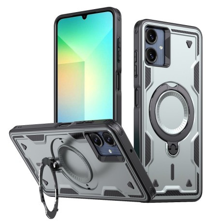Противоударный чехол MagSafe Holder Armor PC Hybrid для Samsung Galaxy A06 4G - серый