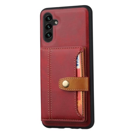 Противоударный чехол Calfskin Color для Samsung Galaxy A25 5G - красный