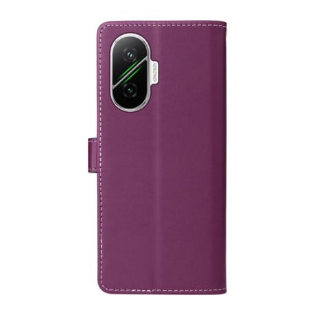Чехол-книжка Six Card Slots Buckle Leather with Lanyard на на Xiaomi Poco F7 / Xiaomi Redmi Turbo 4 Pro - фиолетовый