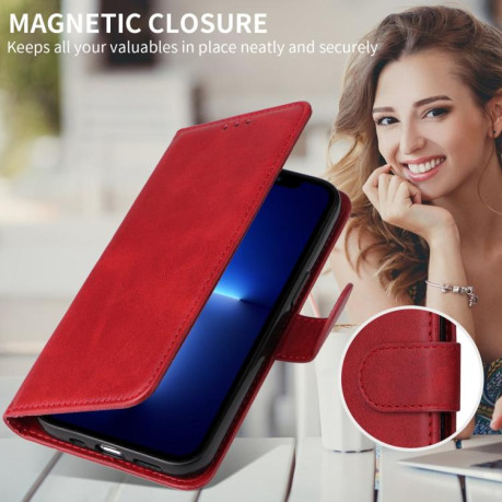 Чоловіча книжка Classic Calf Texture Flip Leather для OnePlus 13R/Ace 5/Ace 5 Pro - червоний