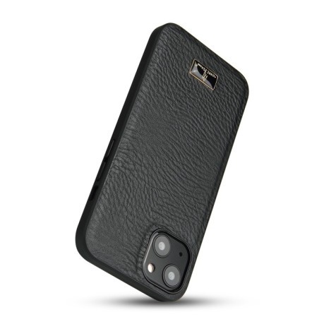 Противоударный чехол Fierre Shann Leather для iPhone 14 Plus - Cowhide Black