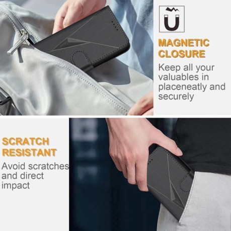 Чохол-книжка Triangle Pattern Buckle Clasp Leather на Infinix Note 40 4G - чорний