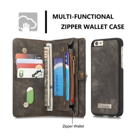 Кожаный Чехол Кошелек CaseMe Wallet Billfold Black для iPhone 6/ 6S