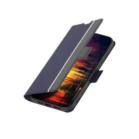 Чехол-книжка Twill Texture Side Button для Xiaomi Redmi K50 Ultra/Xiaomi 12T/Xiaomi 12T Pro - синий