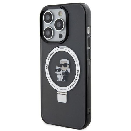 Оригінальний чохол Karl Lagerfeld Ring Stand Karl Choupette MagSafe для iPhone 15 Pro Max - black(KLHMP15XHMRSKCK)