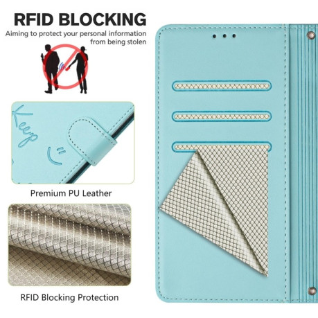Чехол-книжка Embossing Stripe RFID для Realme GT 7 Pro 5G Global - зеленый