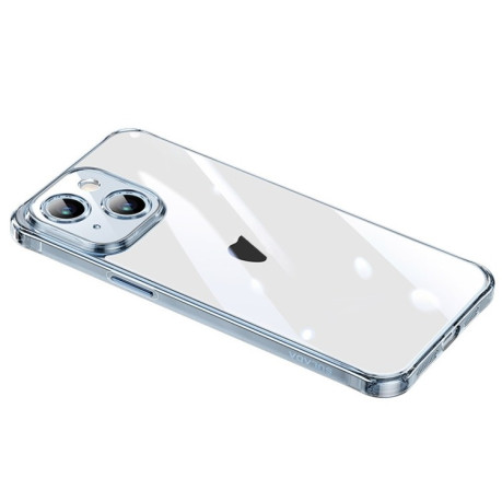 Чехол SULADA TPU Frame + Tempered Glass на iPhone 15 Plus - синий