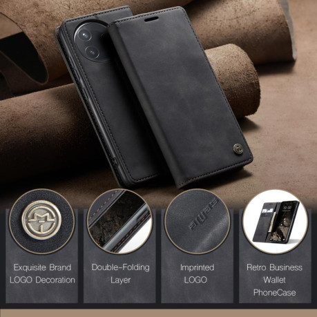 Чехол-книжка CaseMe-013 Multifunctional на Xiaomi Poco F7 Pro / F7 Ultra - черный