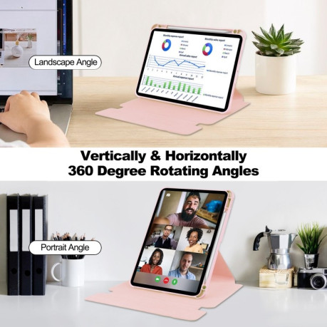 Чохол-книжка Transparent Rotation Smart Leather для iPad Pro 13 2024 - рожевий