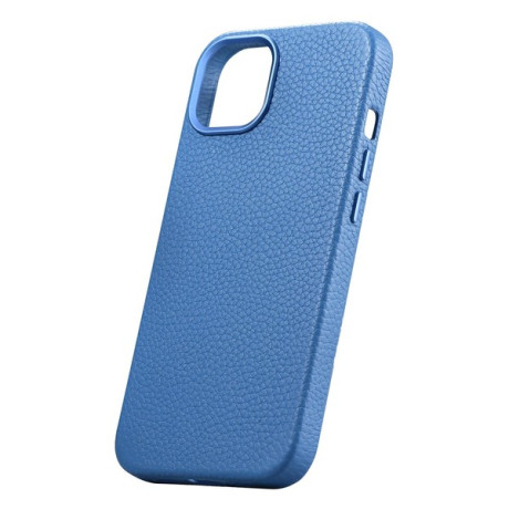 Шкіряний чохол iCarer Litchi Premium для iPhone 14 Plus - світло-синiй
