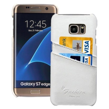 Кожаный Чехол Fashion Deluxe Retro для Samsung Galaxy S7 Edge / G935 - белый