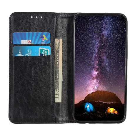 Чехол-книжка Magnetic Retro Crazy Horse Texture на Samsung Galaxy A02s - черный