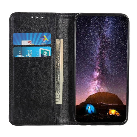 Чехол-книжка Magnetic Retro Crazy Horse Texture на Samsung Galaxy M32/A22 4G - черный