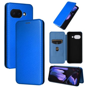 Чохол-книжка Carbon Fiber Texture на Google Pixel 9a - синій