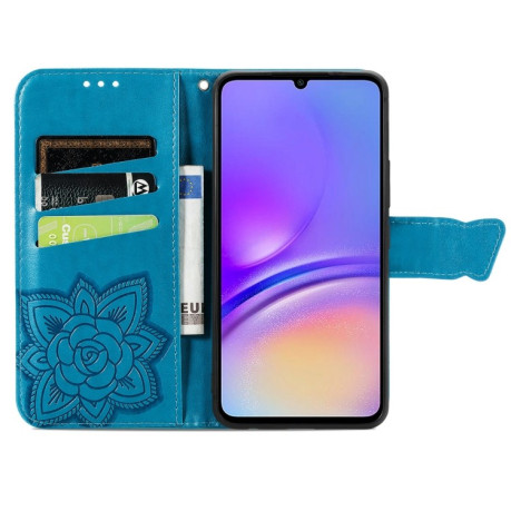 Чехол-книжка Butterfly Love Flower Embossed для Samsung Galaxy A05 - синий