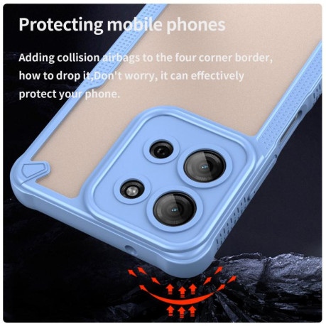 Противоударный чехол Armor Glaze PC Hybrid для Motorola Moto G75 5G - синий