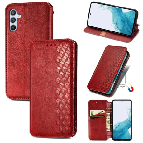 Чехол-книжка Cubic Grid для Samsung Galaxy A36 5G - красный