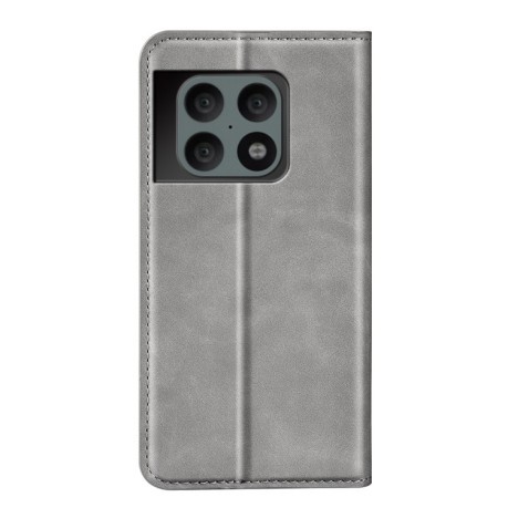 Чехол-книжка Retro Skin Feel Business Magnetic на OnePlus 10 Pro 5G - серый