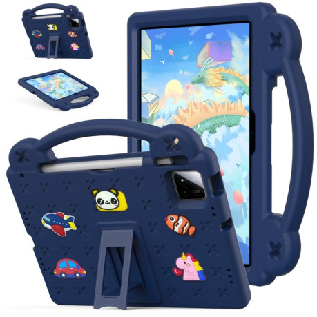 Противоударный чехол EVA Handle Kickstand Children для Xiaomi Pad 7 / 7 Pro 2024 - синий
