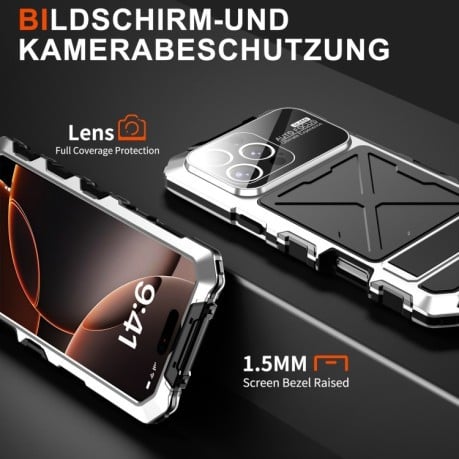 Противоударный чехол R-JUST Life Waterproof для iPhone 16 Pro Max - серебристый