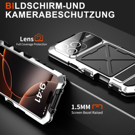 Протиударний чохол R-JUST Life Waterproof для iPhone 16 Pro - сріблястий