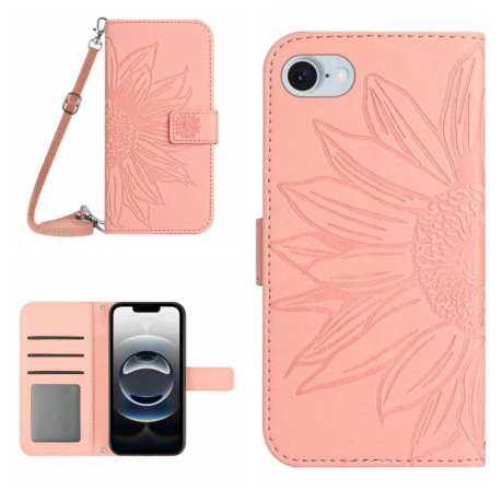 Чохол-книжка Skin Feel Sun Flower для iPhone 16e - рожевий