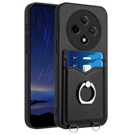 Чохол протиударний R20 Ring Card Holder для OPPO A3 Pro 5G - чорний