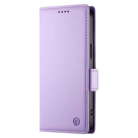 Чехол-книжка Side Buckle Magnetic Frosted Leather для Xiaomi Redmi Note 14 Pro 4G - фиолетовый