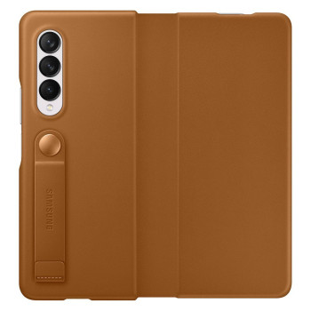 Оригинальный чехол-книжка Samsung Leather для Samsung Galaxy Z Fold 3 - brown
