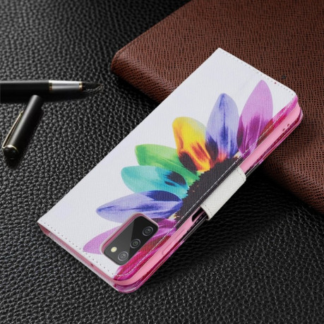 Чохол-гаманець Colored Drawing Pattern для Samsung Galaxy A03s - Sun Flower