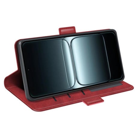 Чехол-книжка Dual-side Magnetic Buckle для OnePlus 13T - червоний
