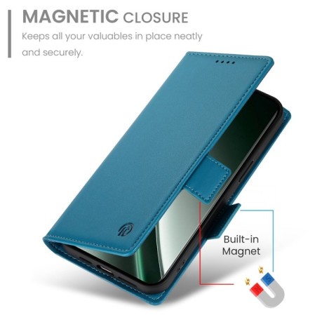 Чехол-книжка Side Buckle Magnetic Frosted Leather для Realme GT 6 Global/ Realme GT 6 4G - синий