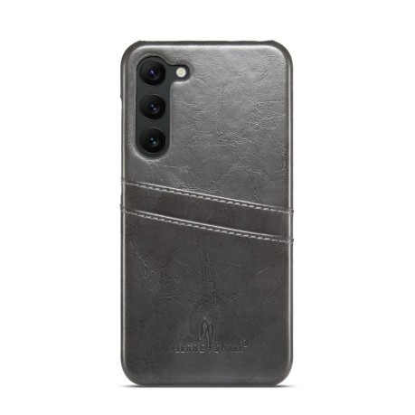 Кожаный чехол Fierre Shann Retro Oil Wax на Samsung Galaxy S24+ 5G - черный