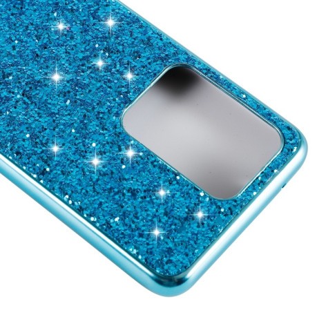 Ударозащитный чехол Glittery Powder на Samsung Galaxy S20 Ultra - серебристые