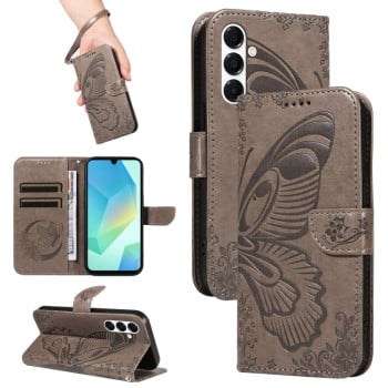 Чохол-книжка Swallowtail Butterfly Embossed Leather  для Samsung Galaxy A26 5G - сірий