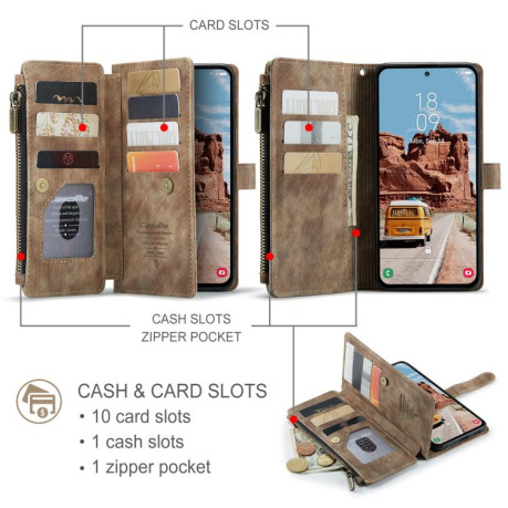 Чохол-гаманець CaseMe-C30 для Samsung Galaxy S25+ 5G - коричневий