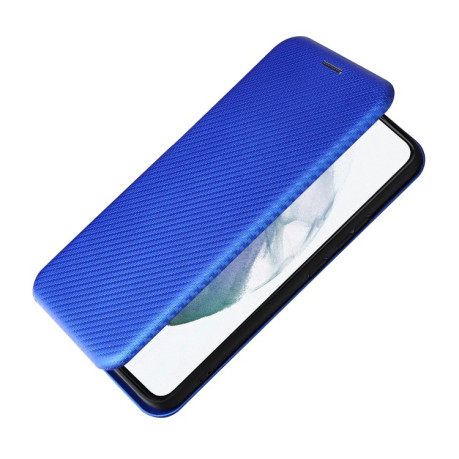 Чехол-книжка Carbon Fiber Texture на Samsung Galaxy S22 - синий