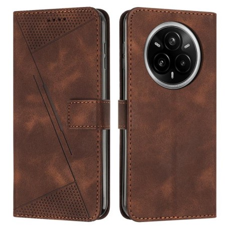 Чехол-книжка Dream Triangle Leather на Realme 14 Pro+ - коричневый